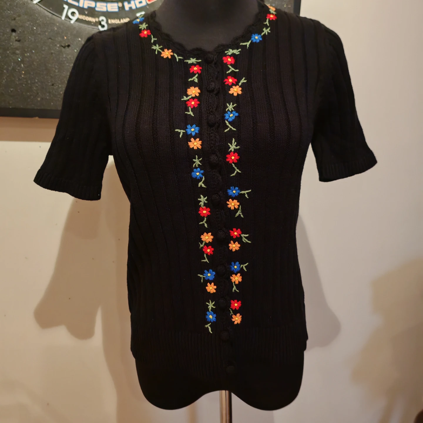 Sézane Ilena Black Short Sleeve Cardigan - photo 5