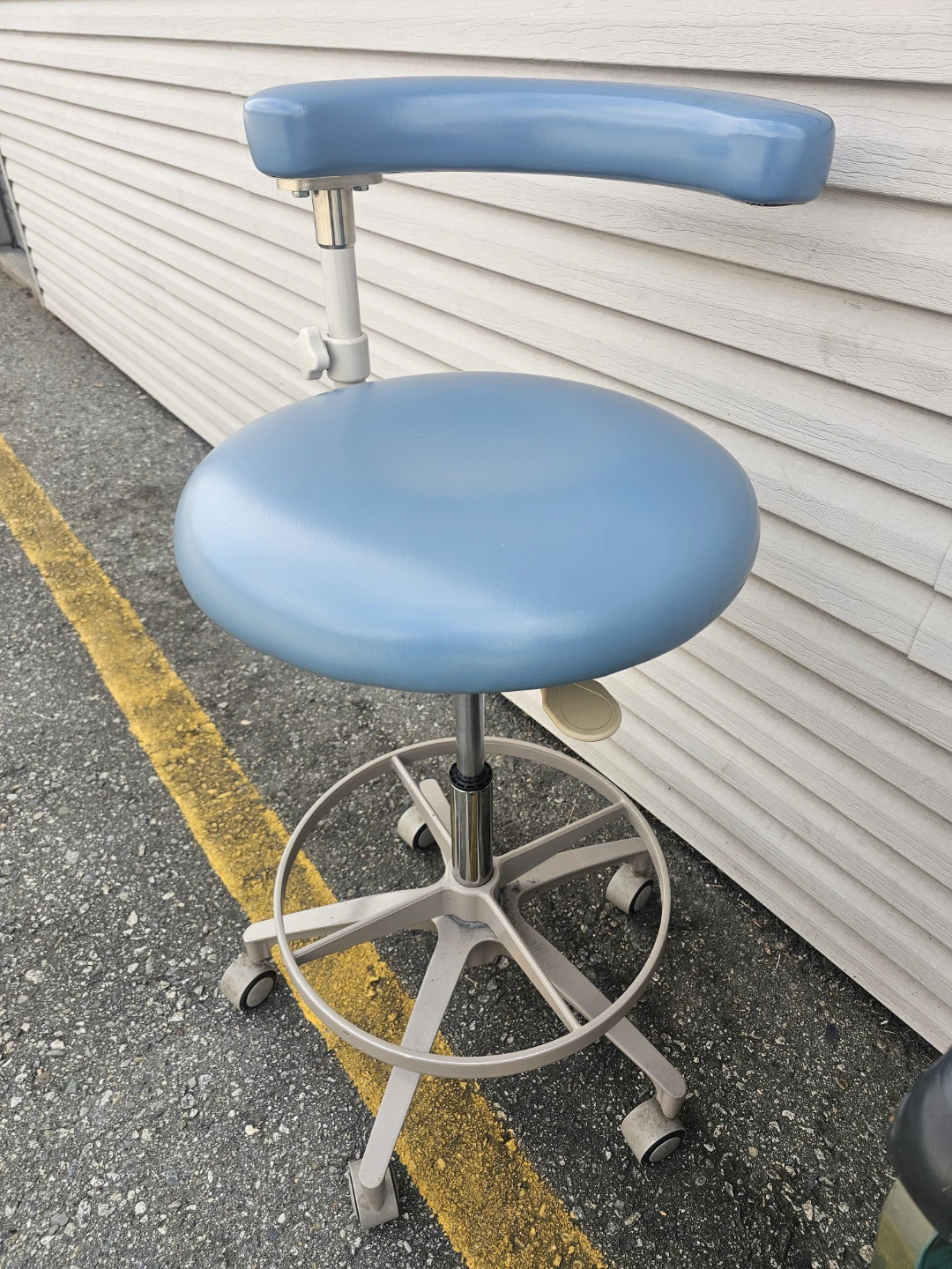 Blue Adjustable Rolling Stool Chair - photo 2