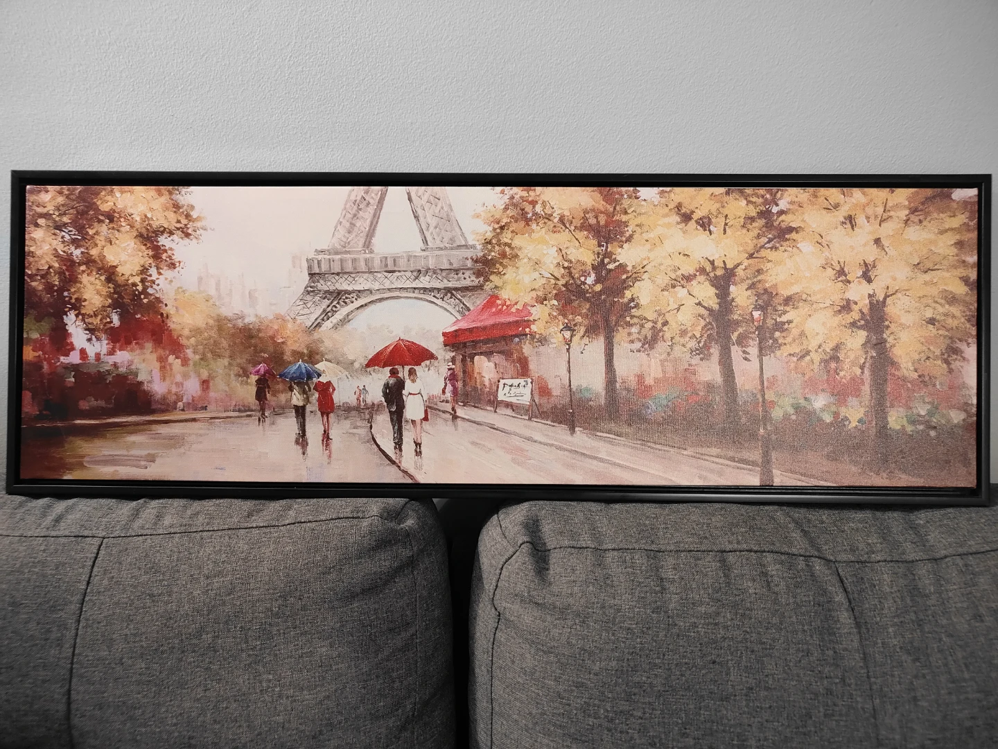 Framed Canvas Print - Eiffel Tower Paris Scene