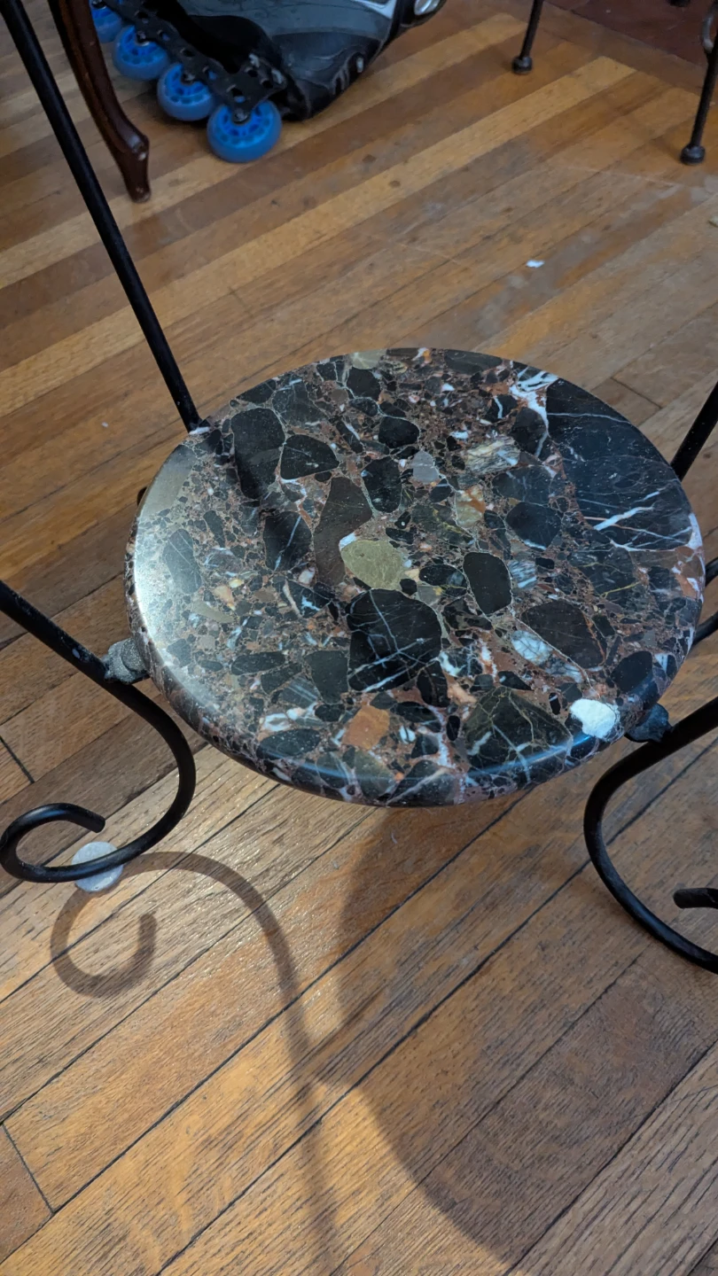 Marble Top Side Table with Metal Base - photo 3