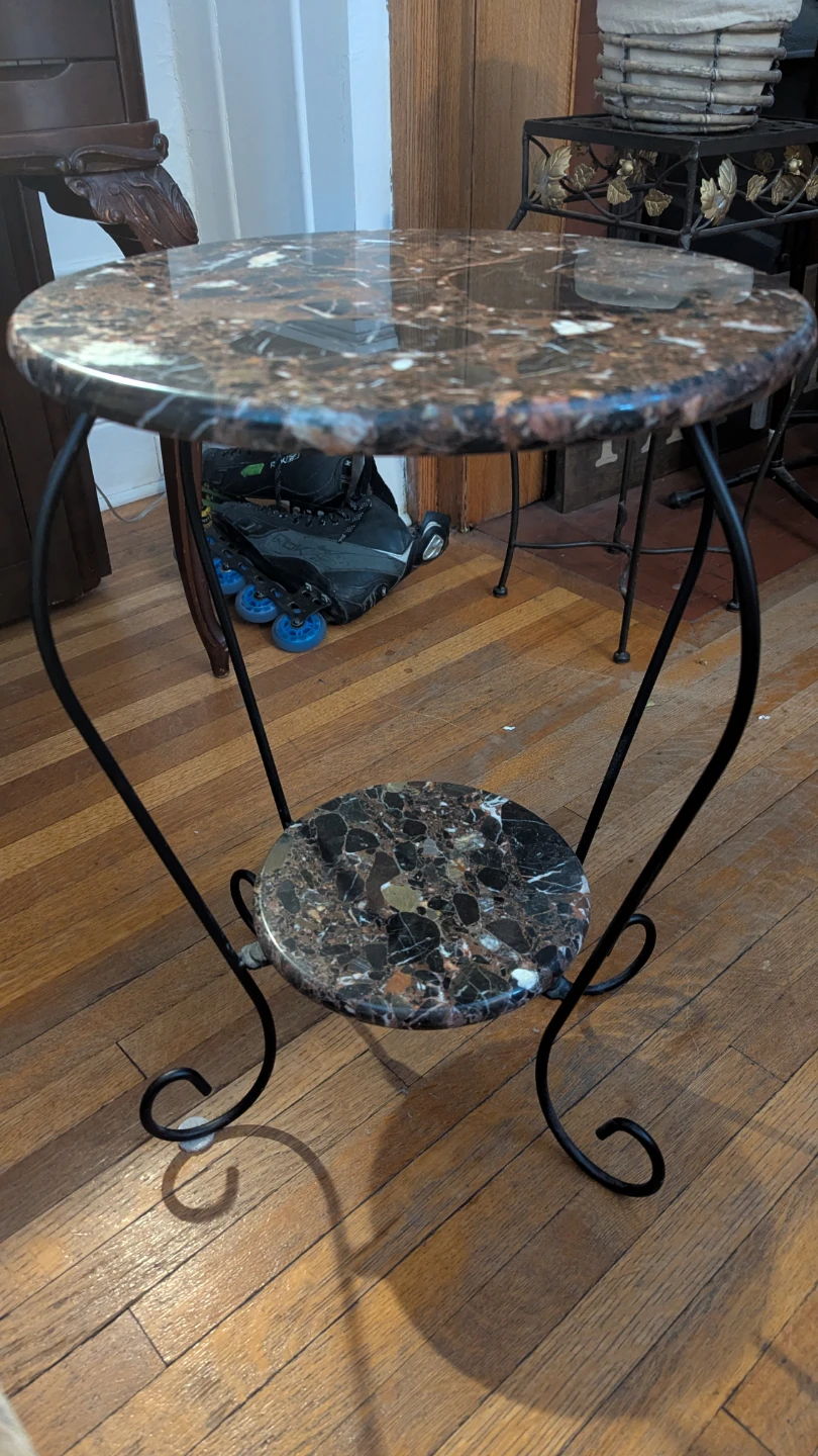 Marble Top Side Table with Metal Base - photo 5