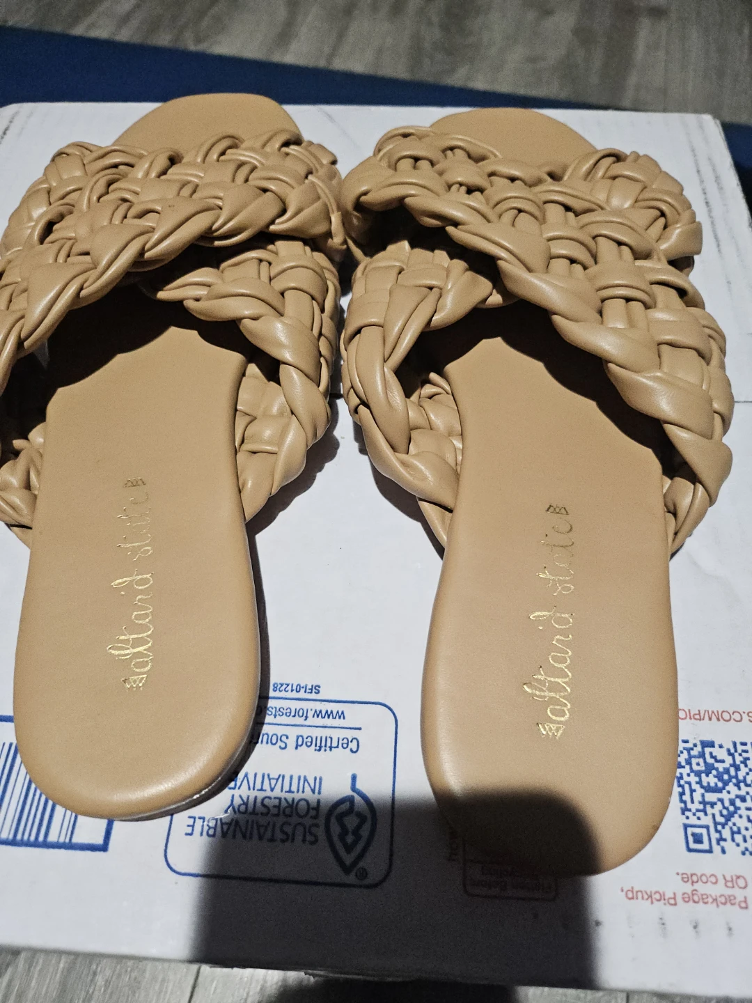 Tan Woven Slides Sandals - photo 2