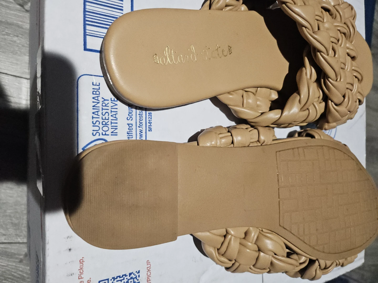 Tan Woven Slides Sandals - photo 4