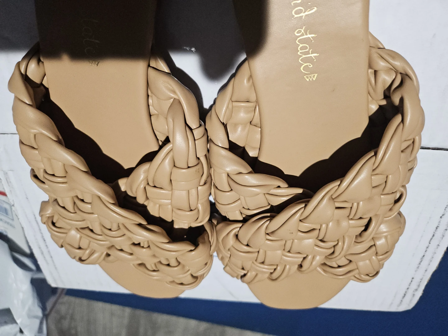 Tan Woven Slides Sandals - photo 5