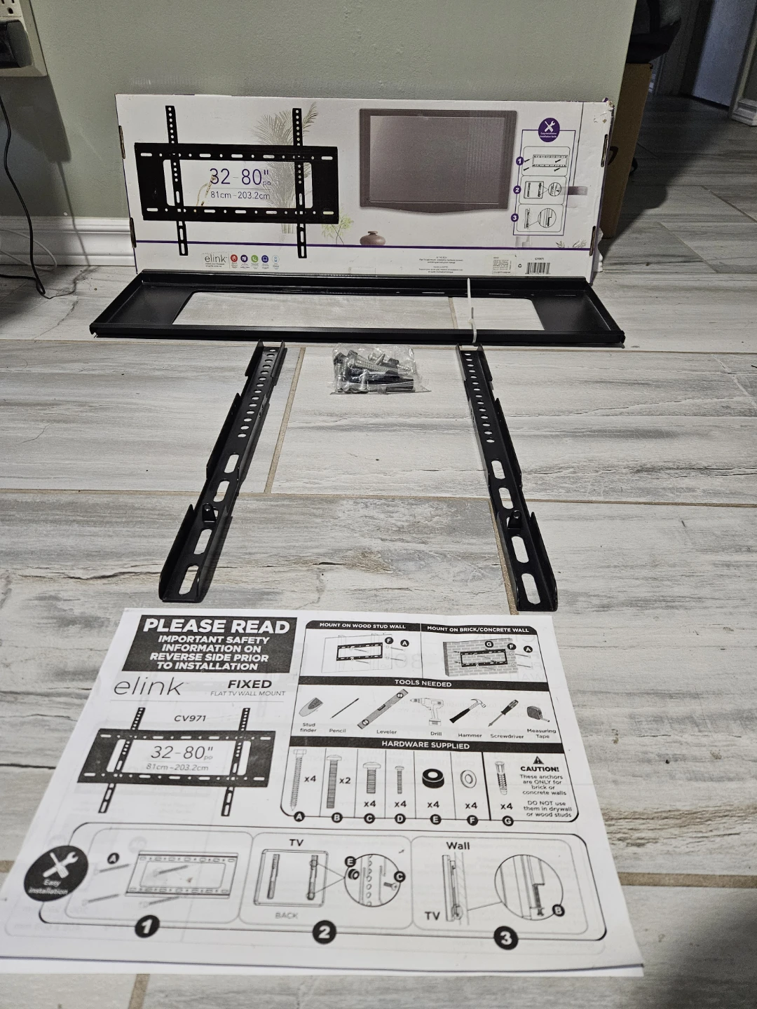 TV Wall Mount Hardware, Brand New