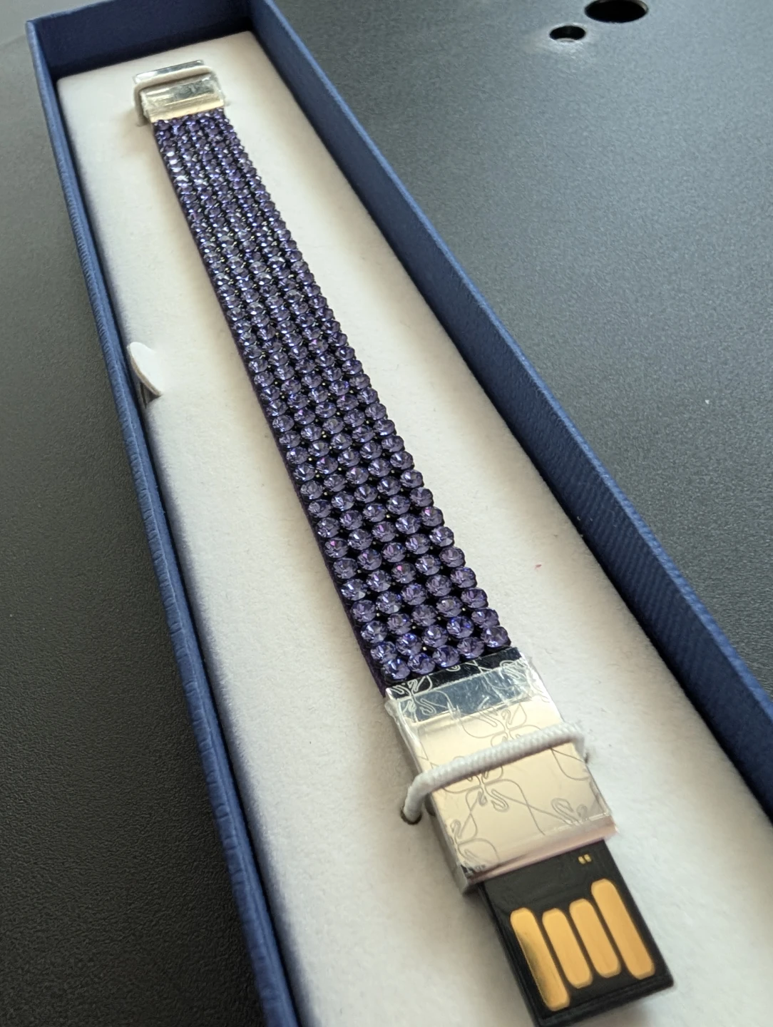 Swarovski USB Flash Drive Bracelet 8GB Purple
