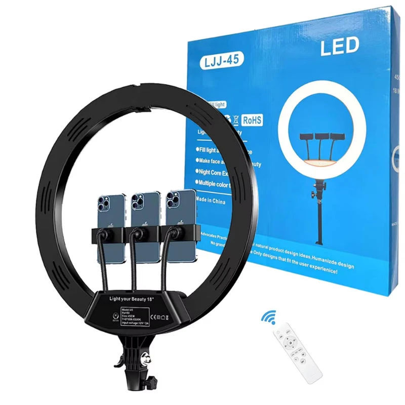 New 18" large LED Ring Light 6ft Tripod phone Holder