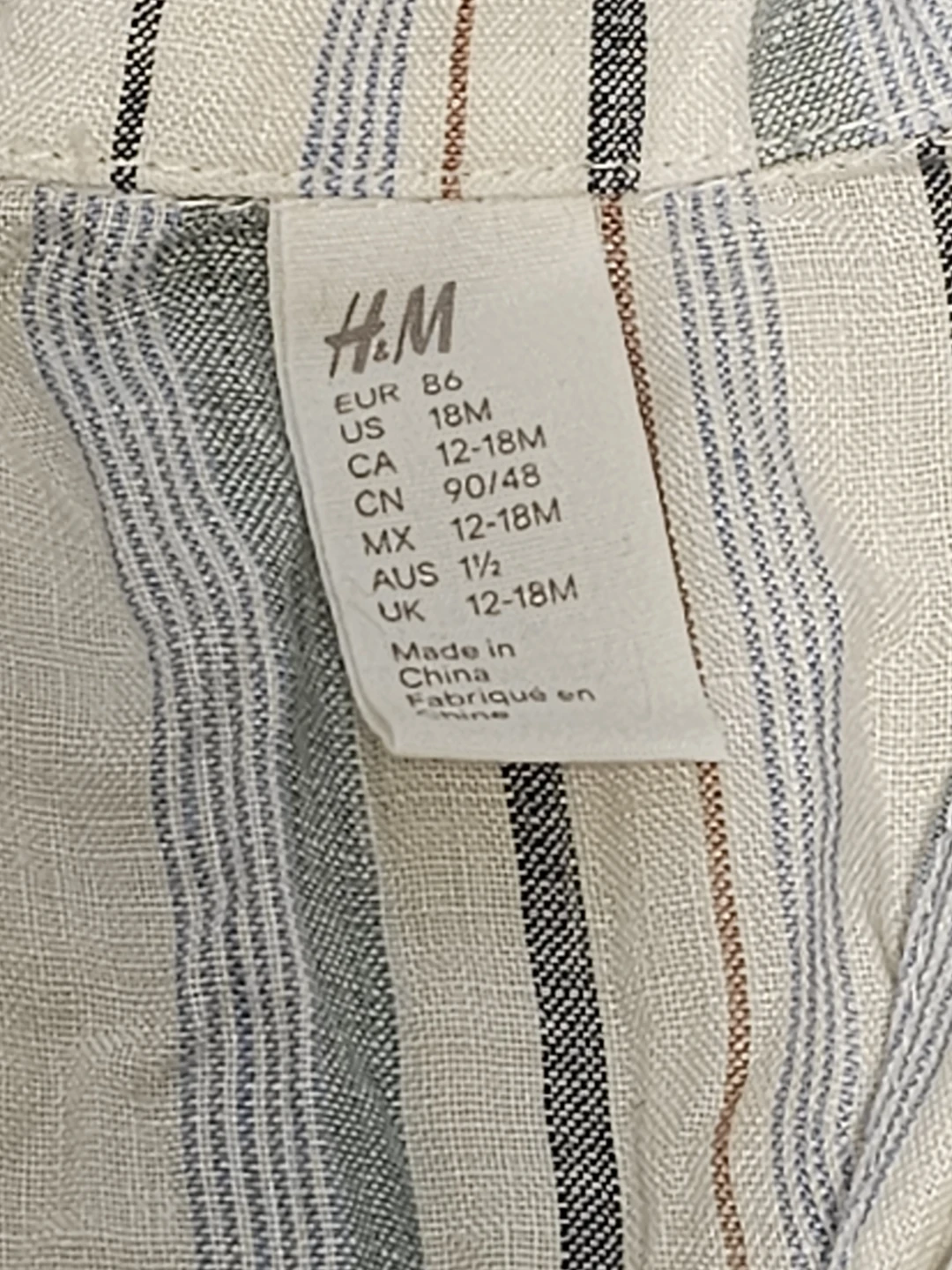 H&M Striped Pajama Set 12-18M - photo 4