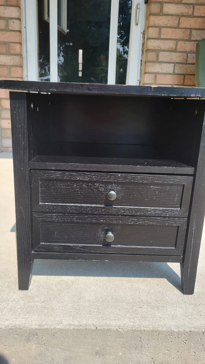 Black Nightstand with Drawer