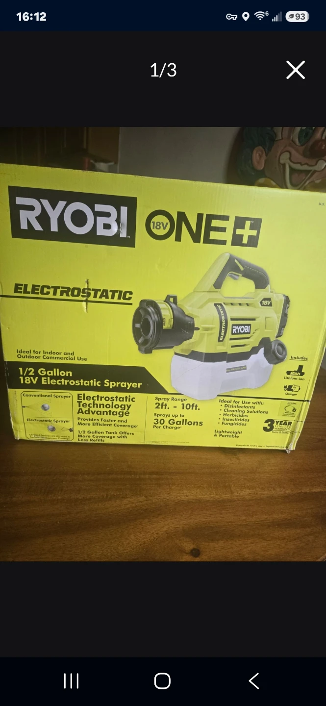Ryobi 18V ONE+ Electrostatic Sprayer 1/2 Gallon