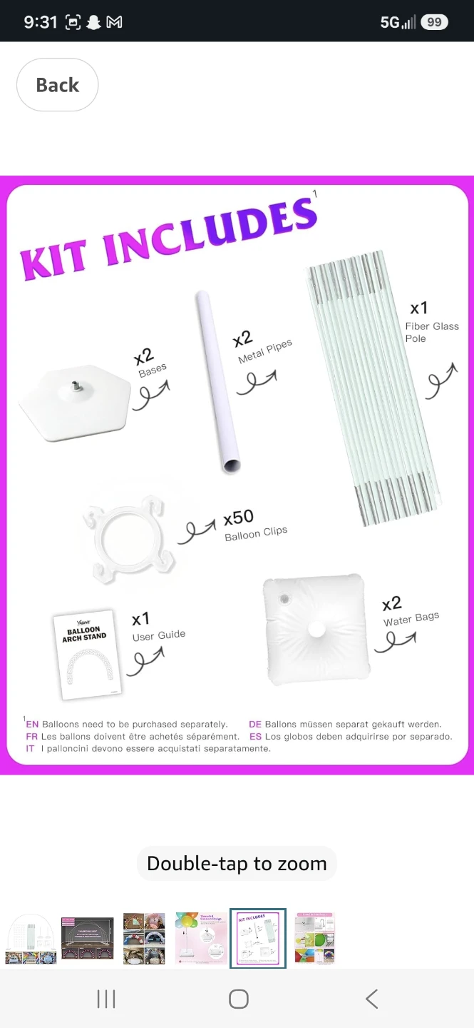 YALLOVE Balloon Arch Stand Kit - photo 5