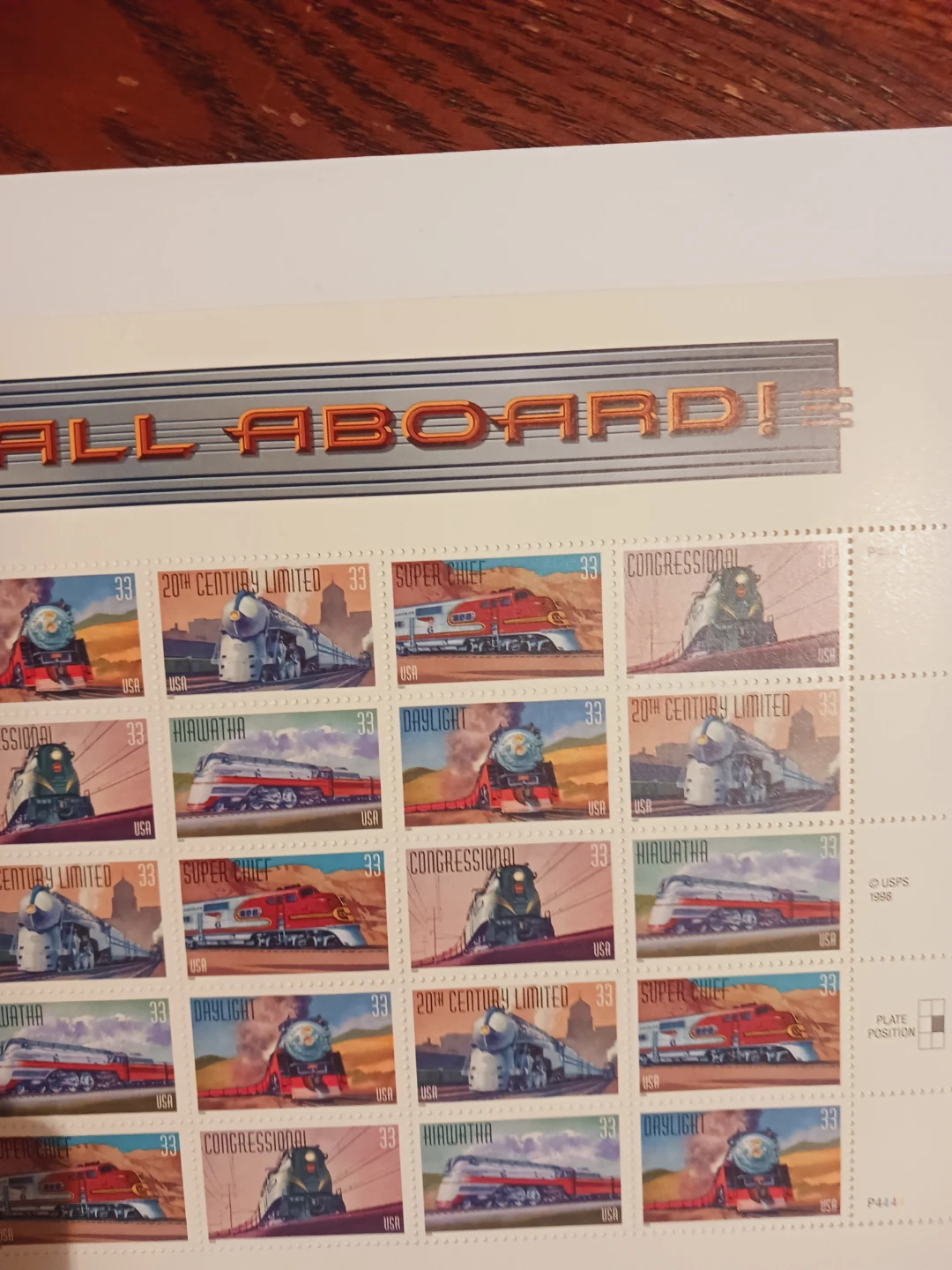 Sheet of US Postage Stamps - Famous American Trains - photo 3