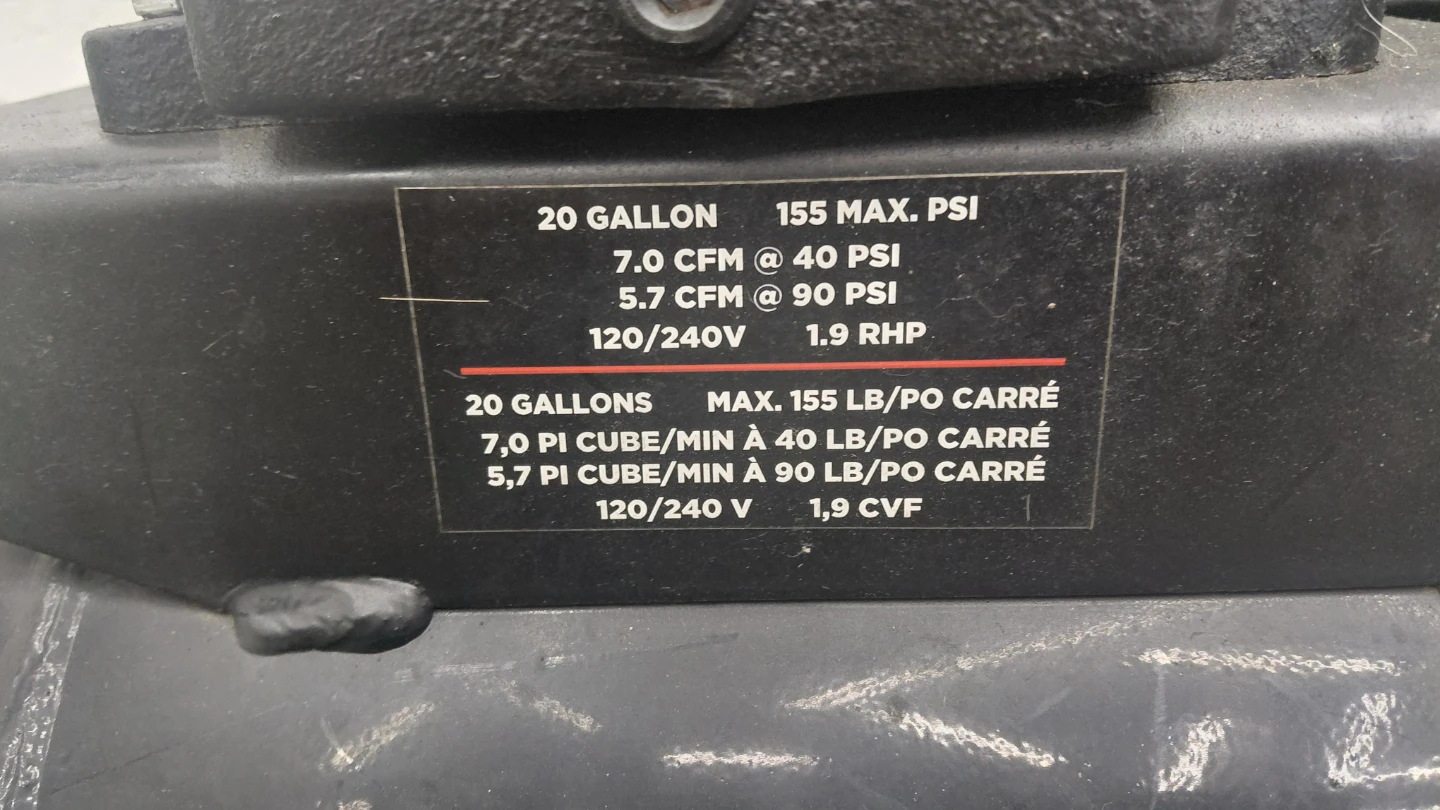 Pro-Point 20 Gallon Air Compressor - photo 2