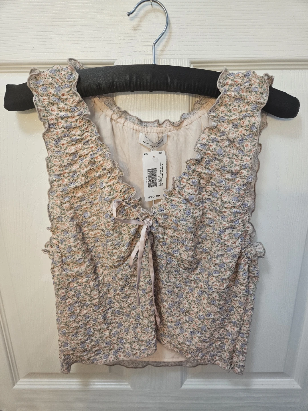 Emory Park Ruched Floral Top ( Size Large )