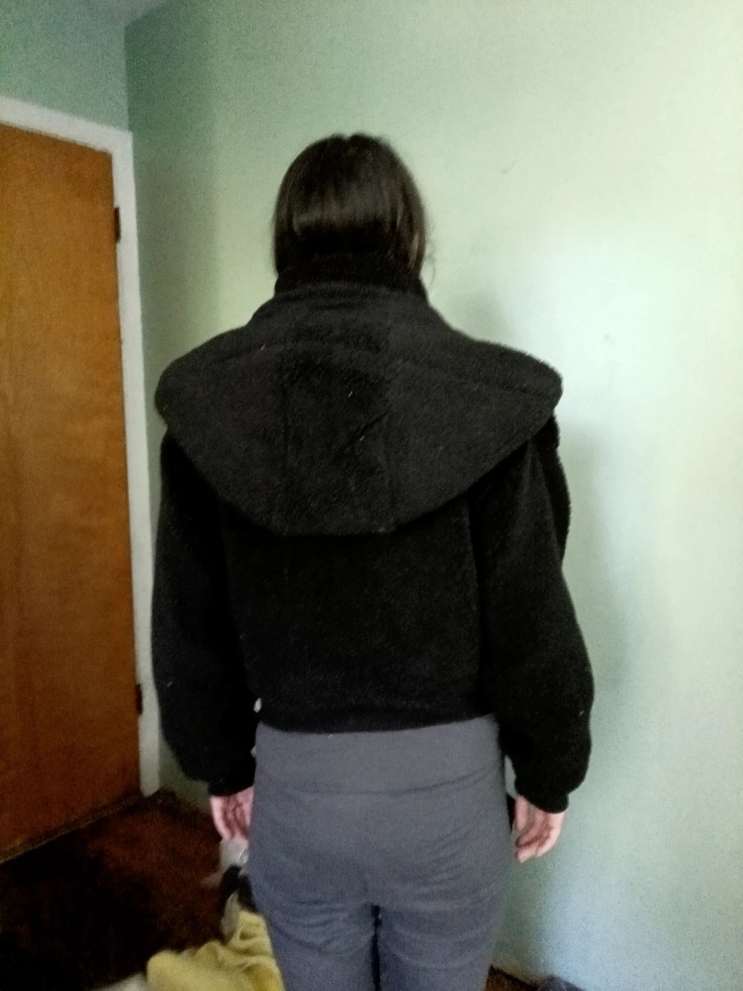 Quince Black Sherpa Cropped Jacket XS - photo 2