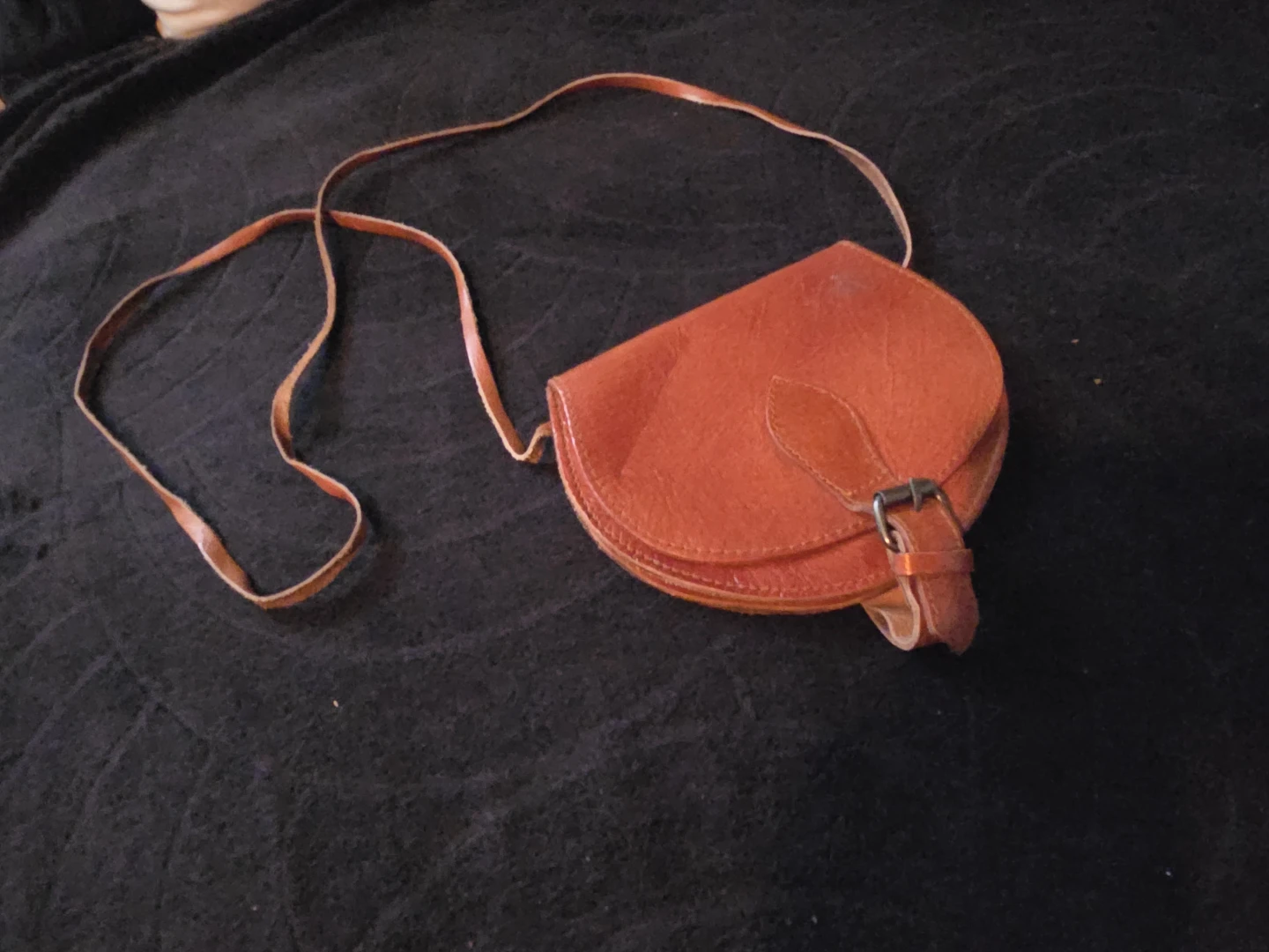 Brown Leather Saddle Bag