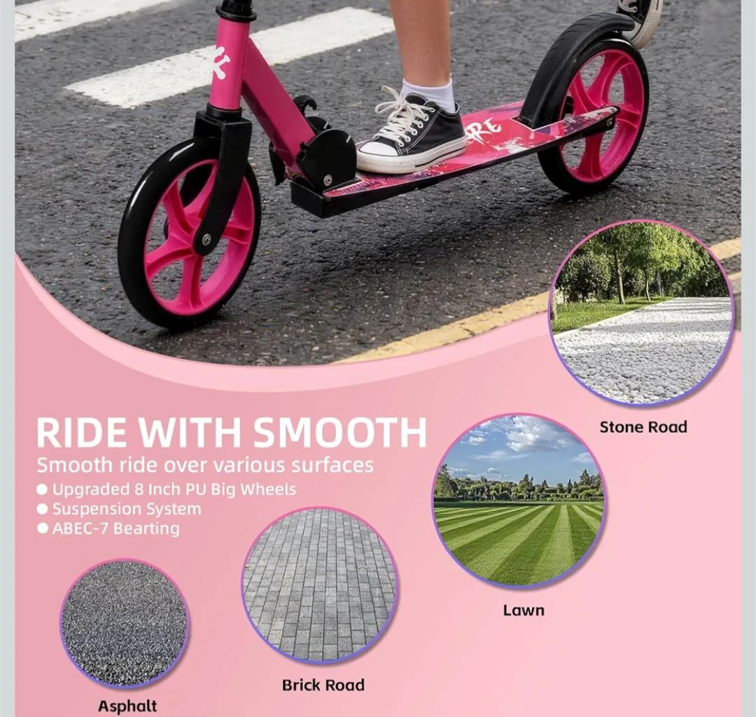 FREEDARE Pink Folding Scooter for Kids & Teens - photo 5