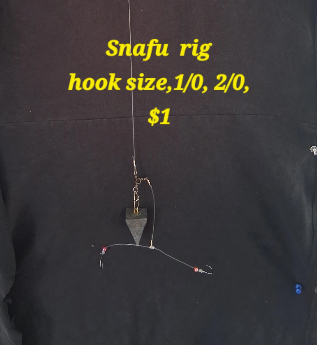 Snafu Rig with 1/0 and 2/0 Hooks