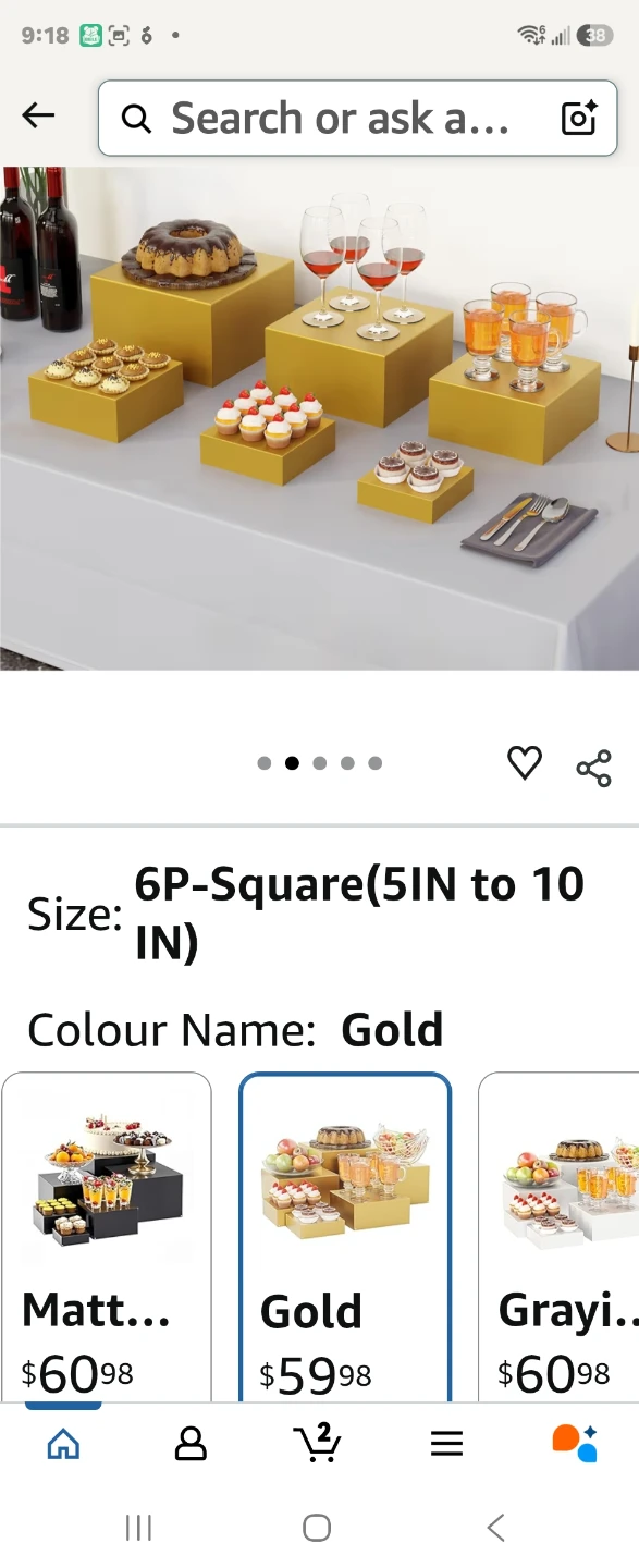 6-Piece Gold Square Display Stands - photo 3