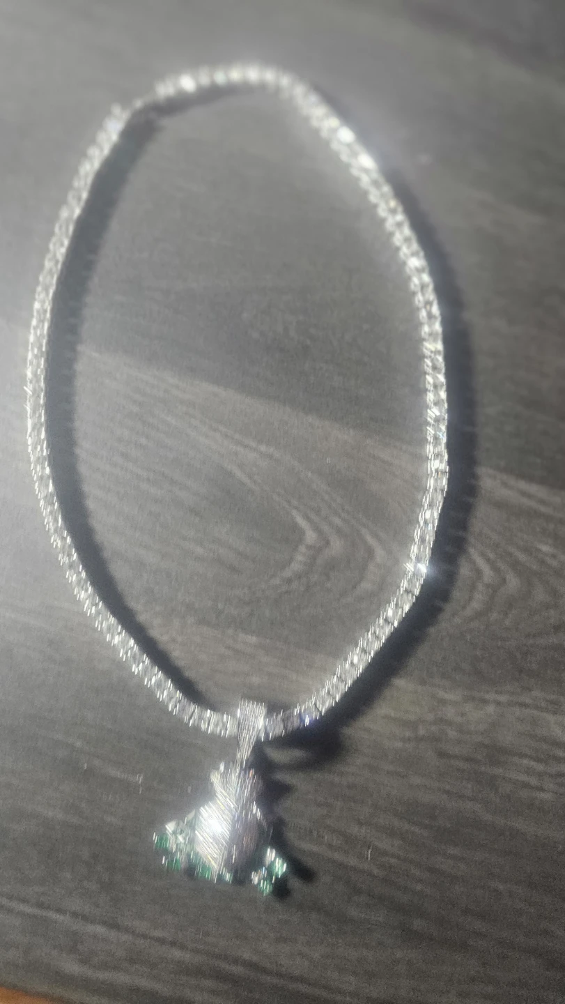 Money Bag Pendant Necklace with Tennis Chain - photo 2
