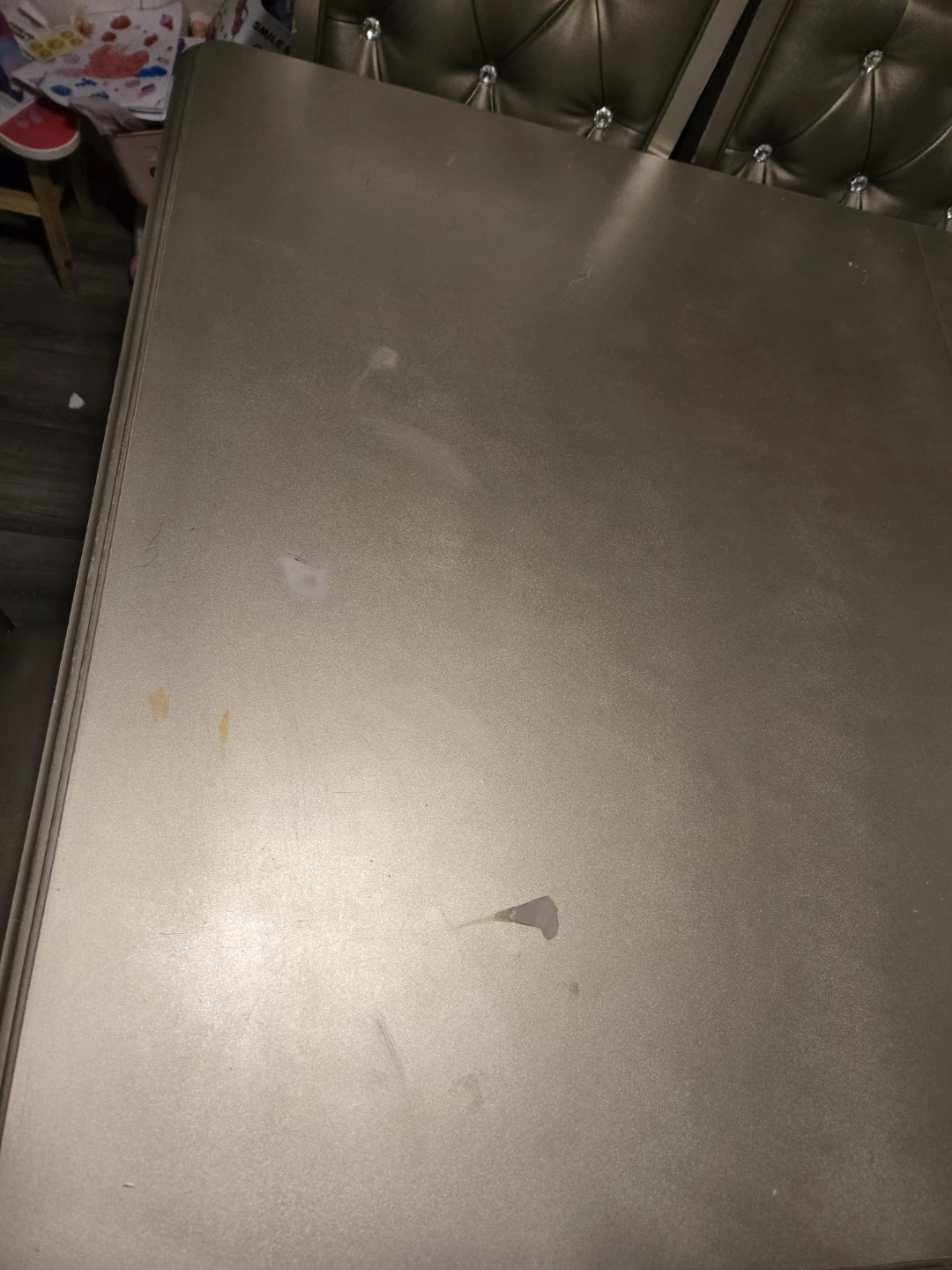 Damaged Silver Dining Table Set with Chairs - photo 4