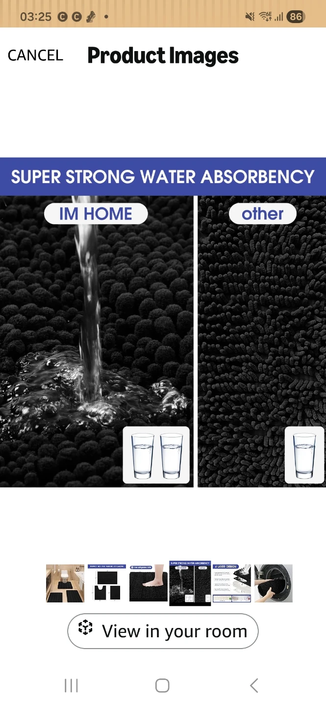 Black Bathroom Rug Set 3 Pieces - photo 5