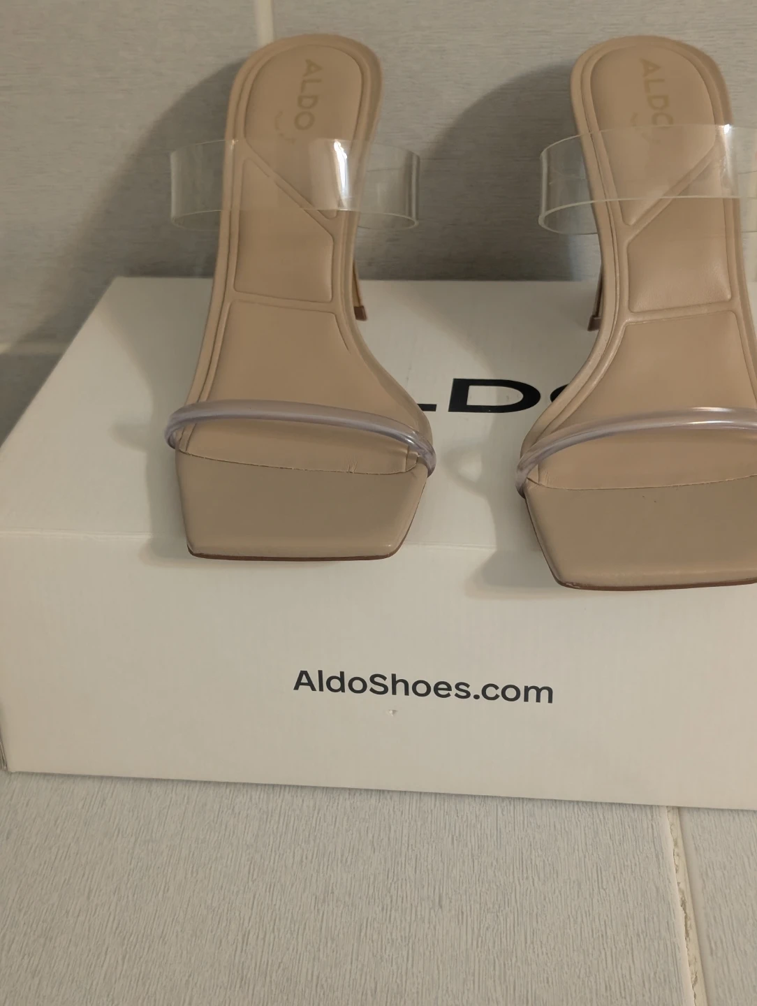 ALDO beige clear strap heels Size 8.5 - photo 2