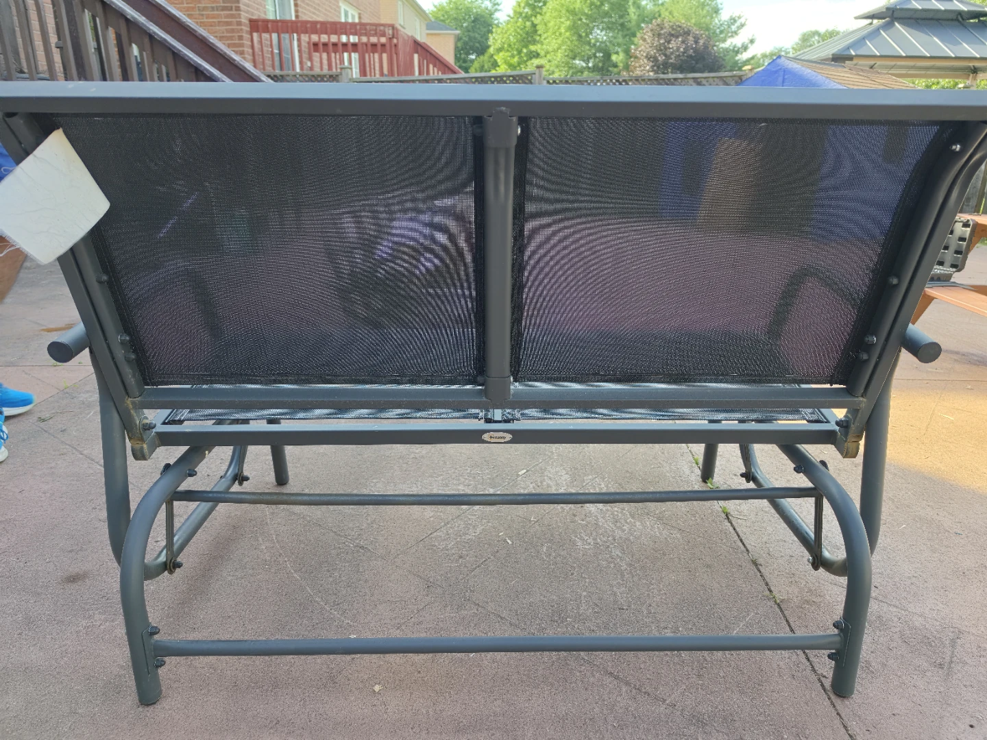 Set of 2 Grey Outdoor Glider Bench