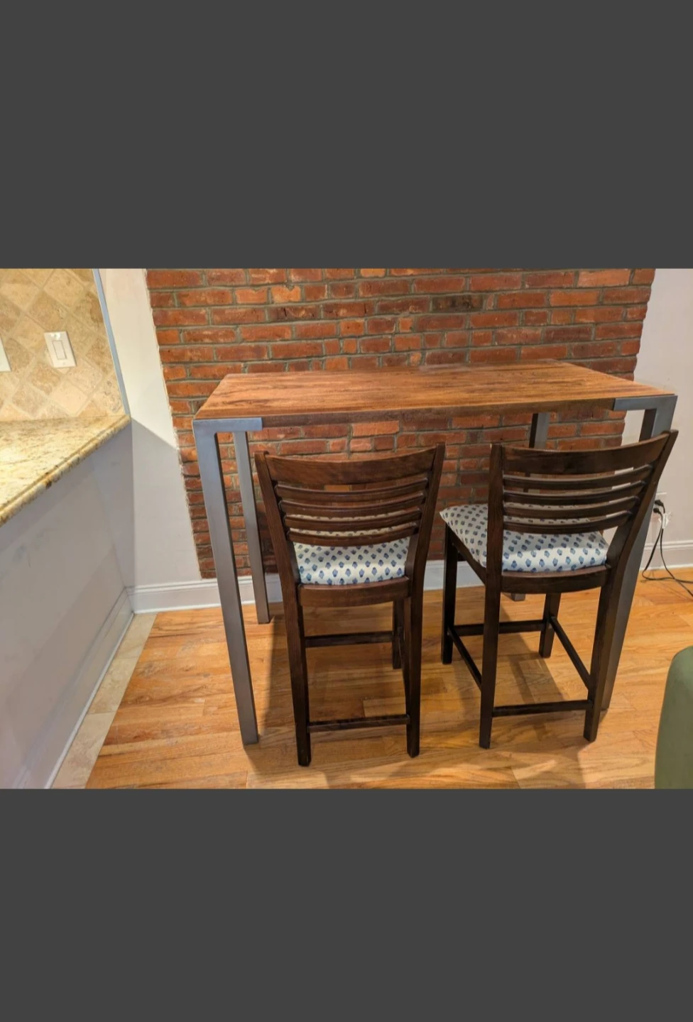 (FREE DELIVERY) Wooden Top Dining Table with Metal Legs