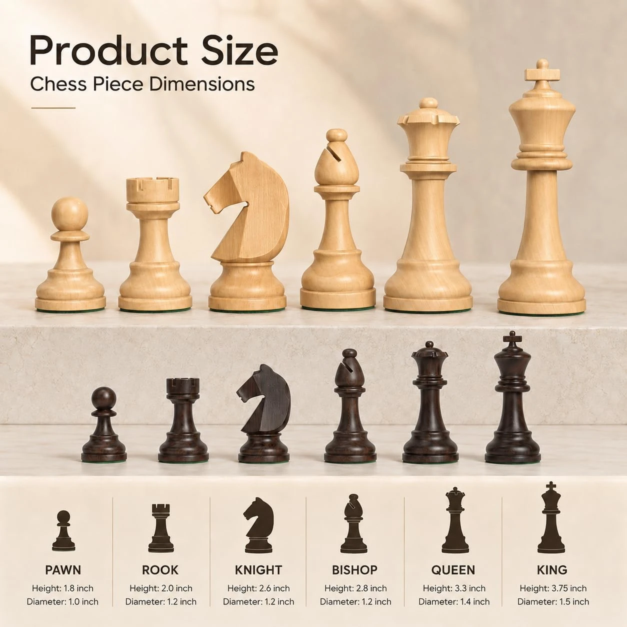 Weighted Chess Set with 3.75 Inch King - photo 3