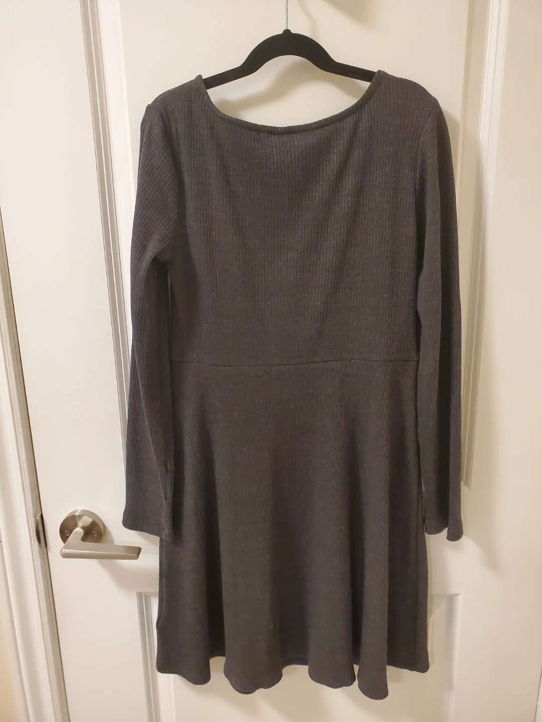 Gap Kids Girls New Long Sleeve Grey Ribbed Dress Size 12 - photo 3