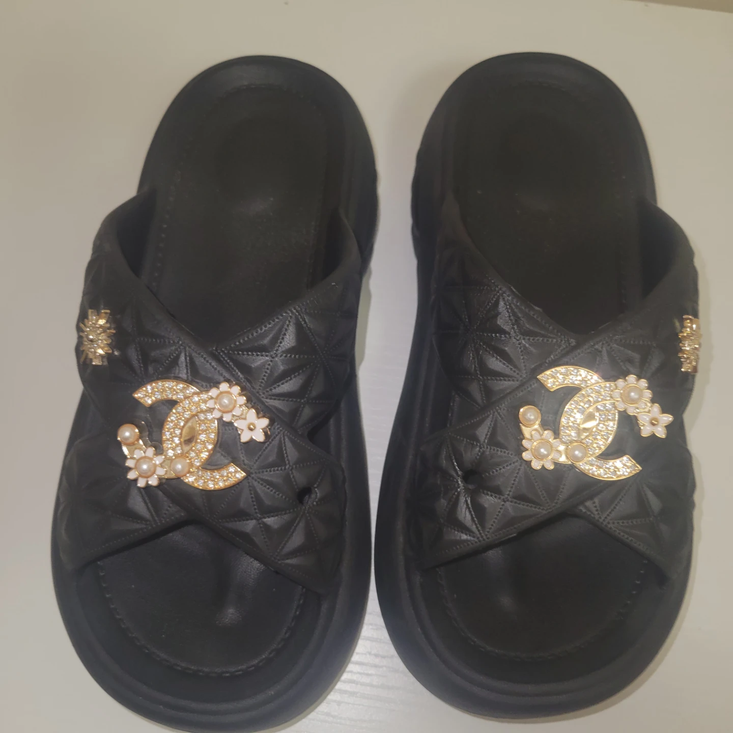 Black Platform Slides