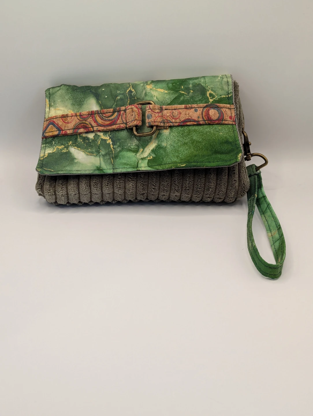 Handmade Green Marble Limited Edition Wristlet Pouch
