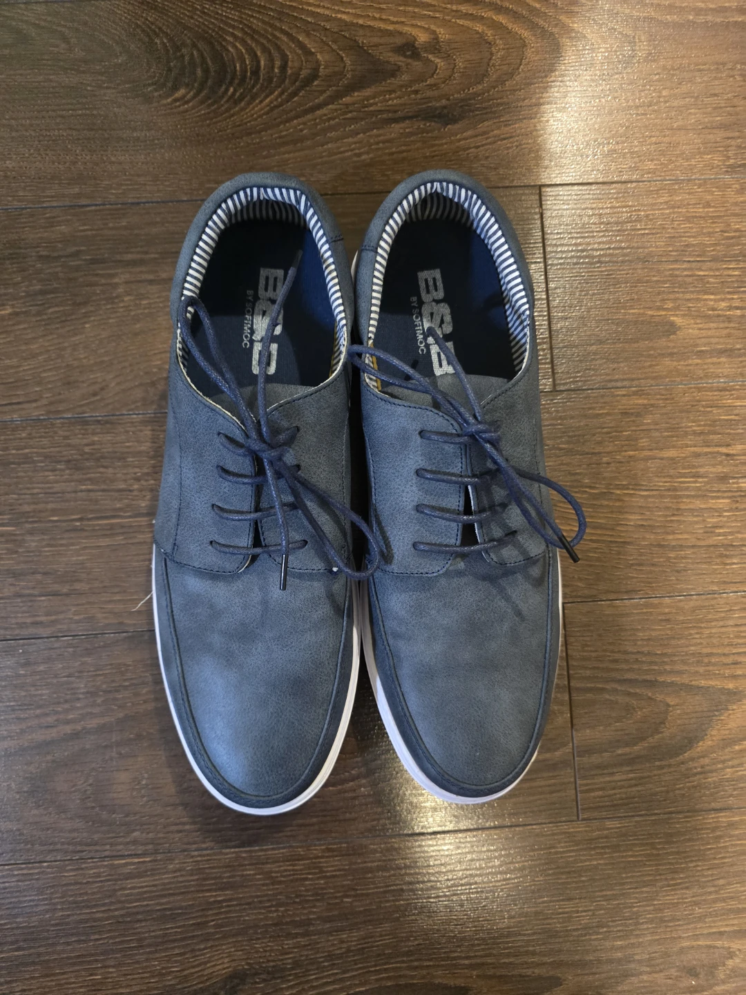 B&I by Softmoc navy suede lace-up sneakers for men's