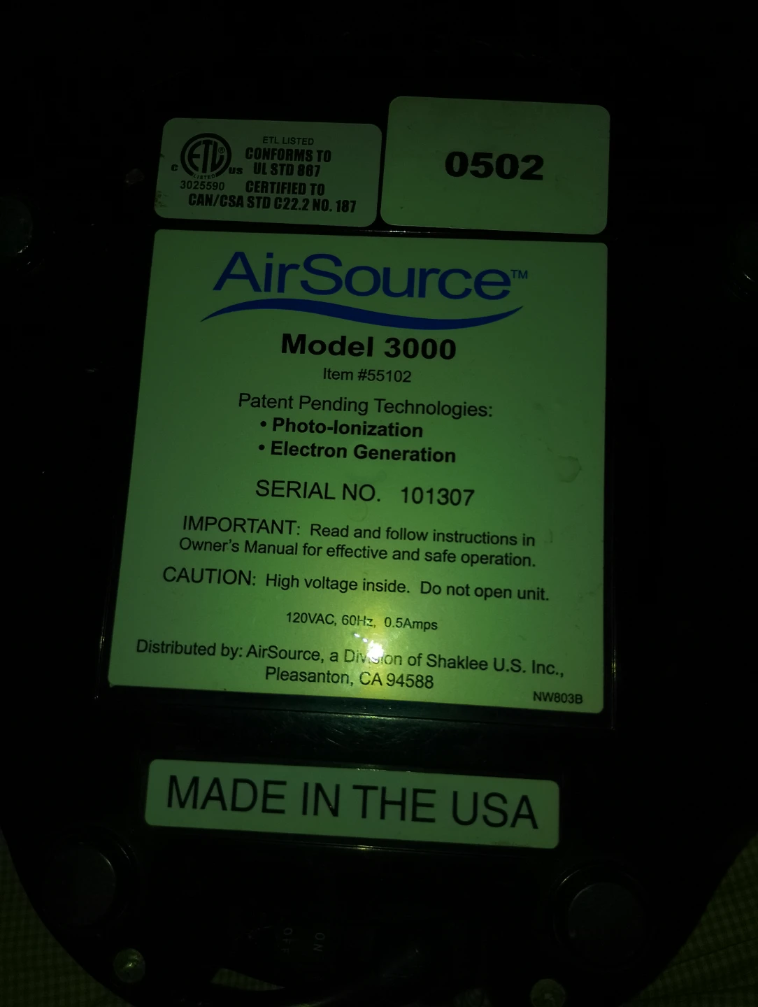 Air Source Ionizer Purifier - photo 5