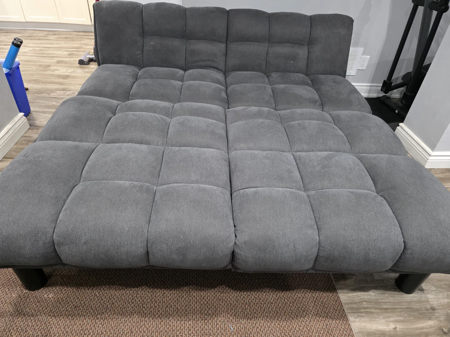 2 Grey Tufted Futon Couch - photo 3
