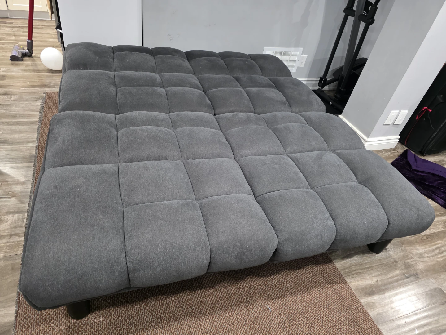 2 Grey Tufted Futon Couch - photo 4