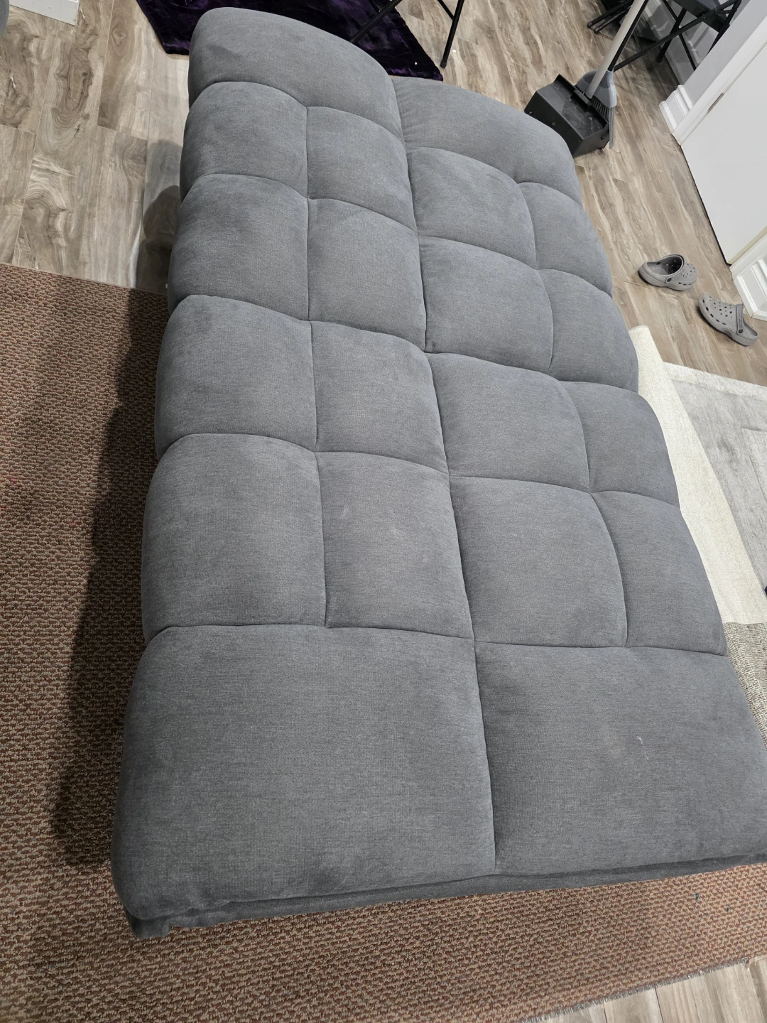 2 Grey Tufted Futon Couch - photo 5
