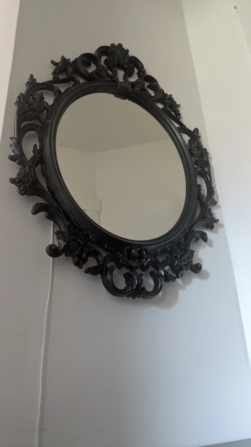 IKEA drill Ornate Black Oval Wall Mirror - photo 2