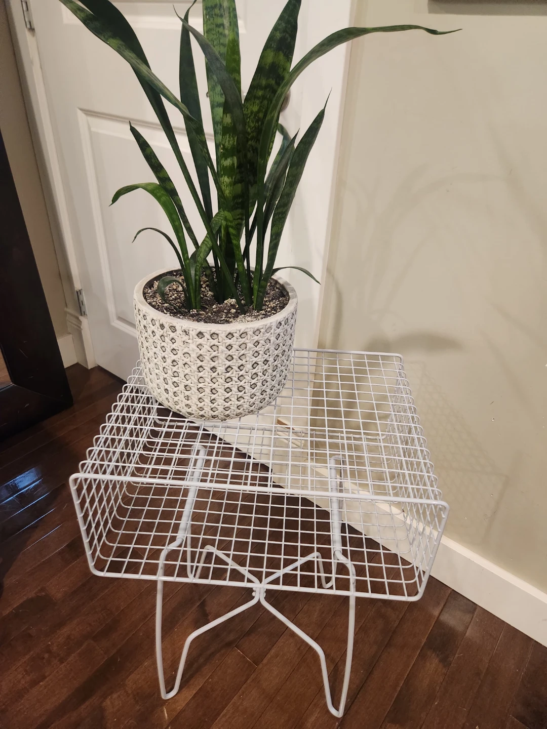 Metal grid night stand or side table