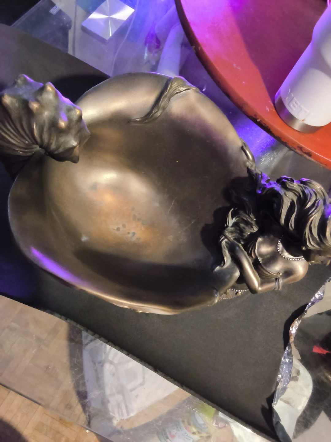 Bronze Mermaid Shell Dish - photo 2