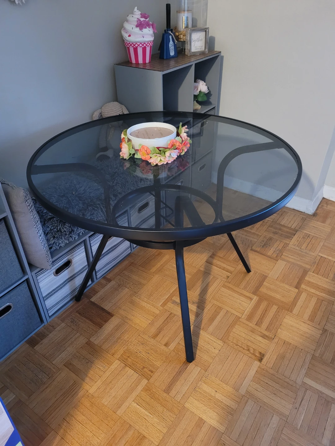 Glass patio table