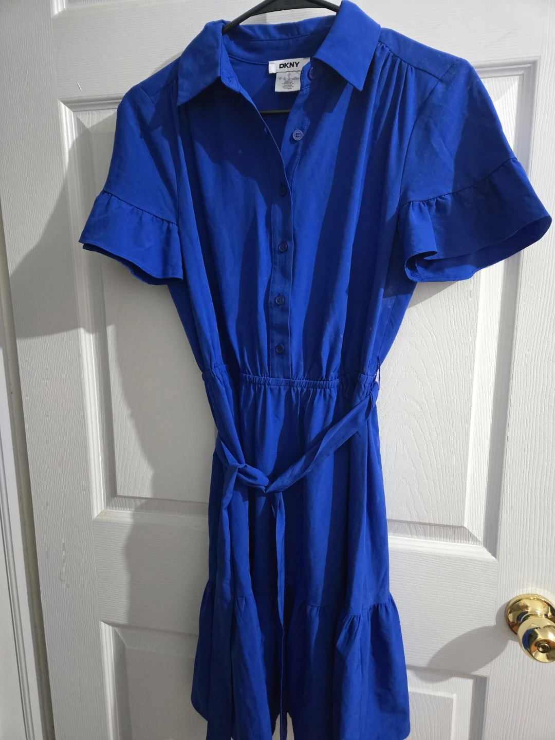 DKNY Blue Button-Up Shirt Dress - Size 2