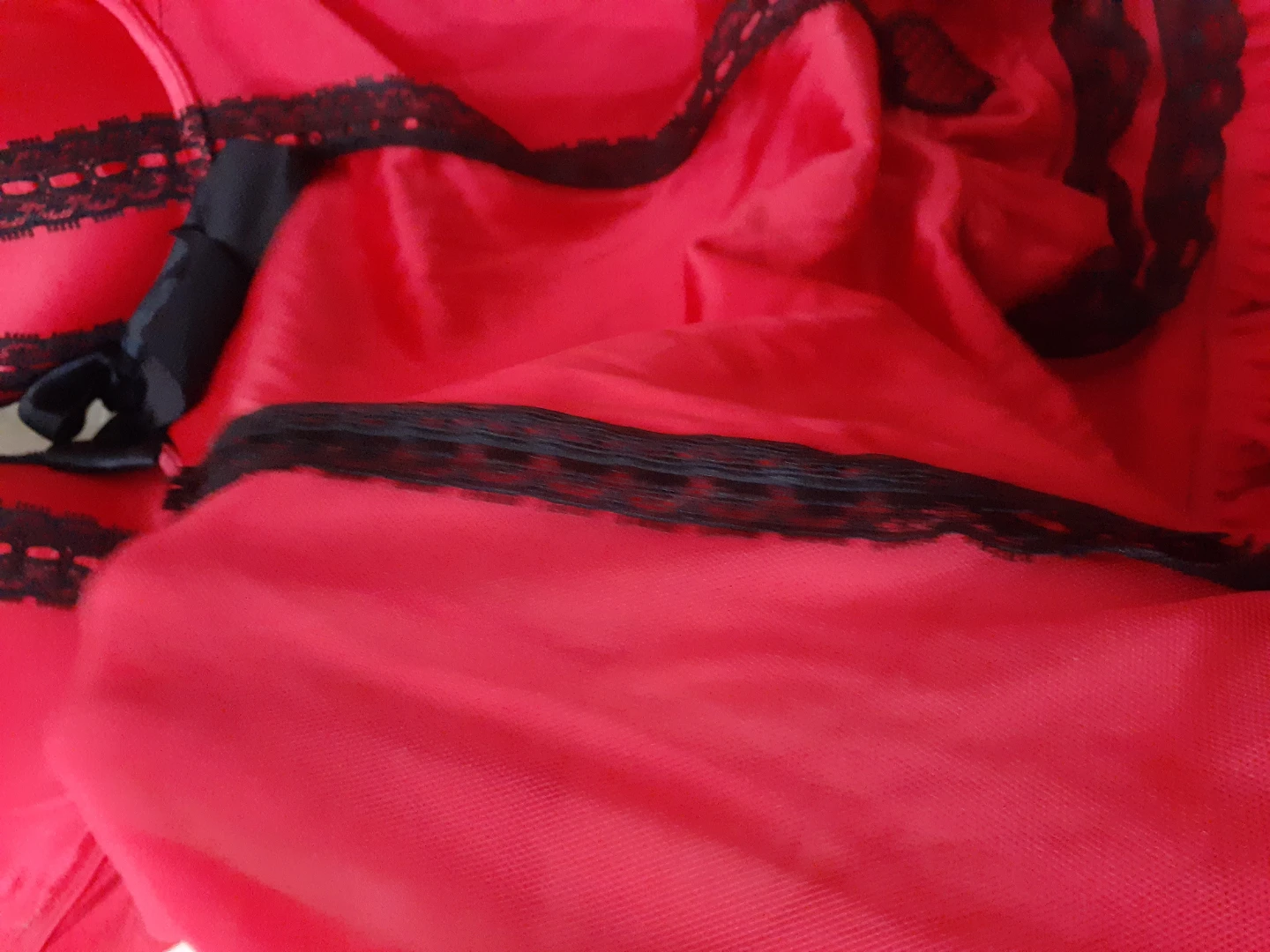 Red & Black Lace Babydoll Lingerie - M/M - photo 4
