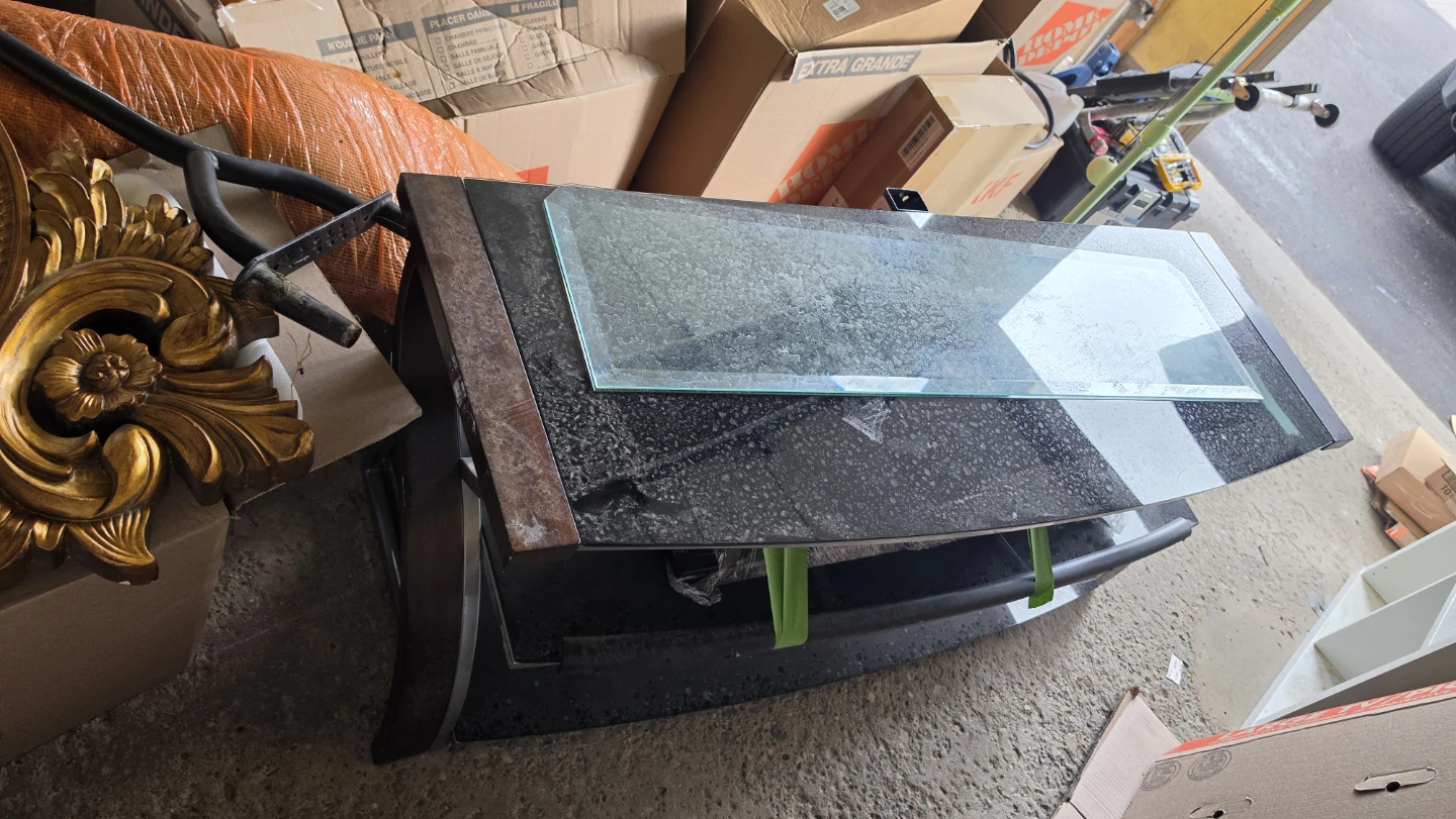Console Table with Glass Top