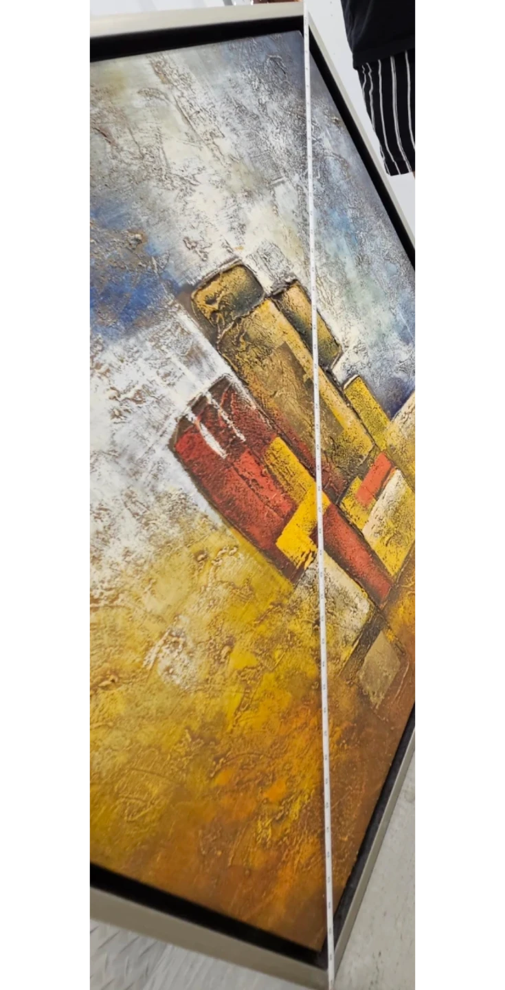 Textured Abstract Art Canvas Painting, 33.5 x 33.5 x 47 inches - photo 5