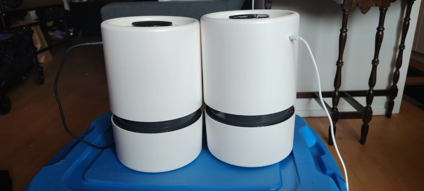 Two White ICDLTJ Portable Air Purifier