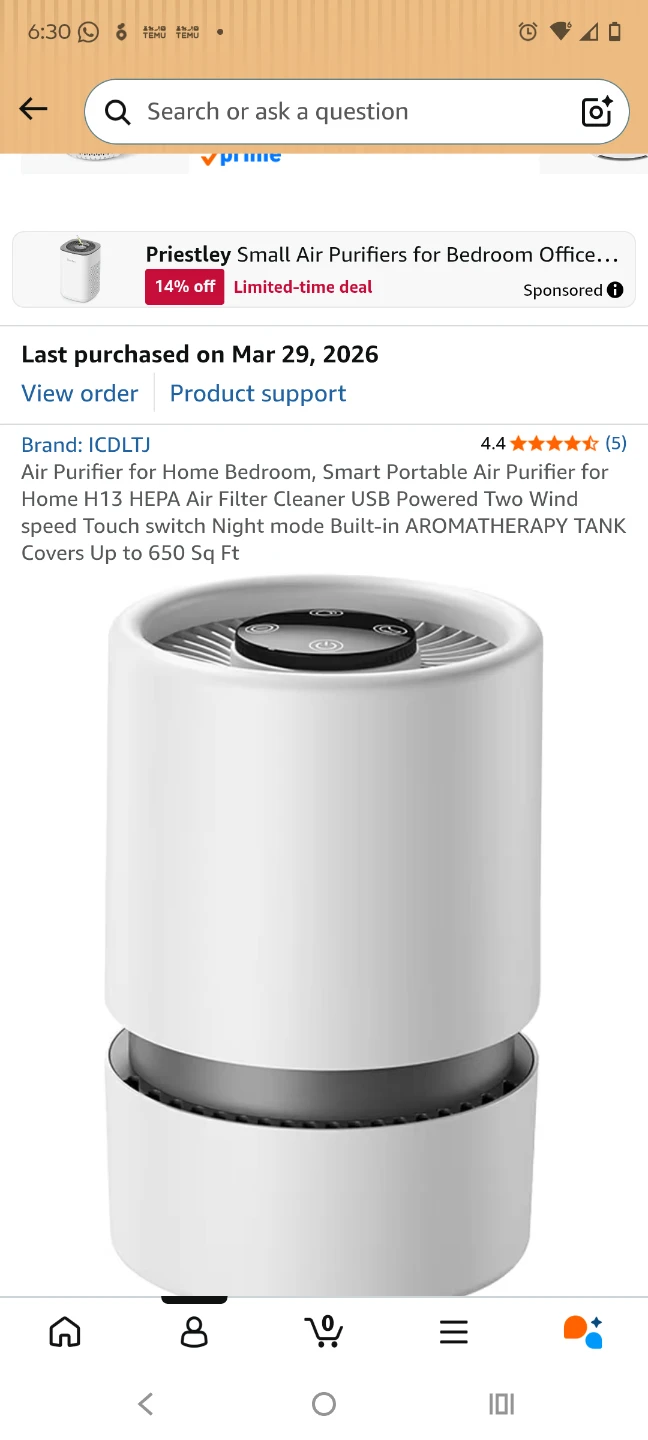 Two White ICDLTJ Portable Air Purifier - photo 4