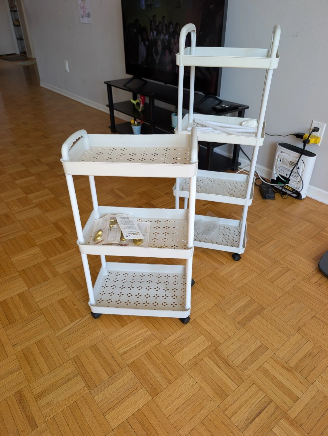 White 3-Tier Rolling Utility Cart
