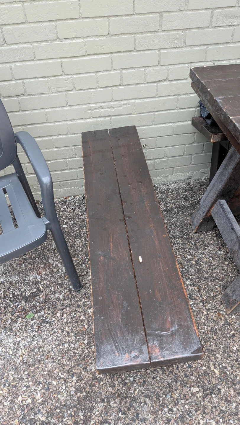 Wooden Picnic Table with  a  Bench - photo 2
